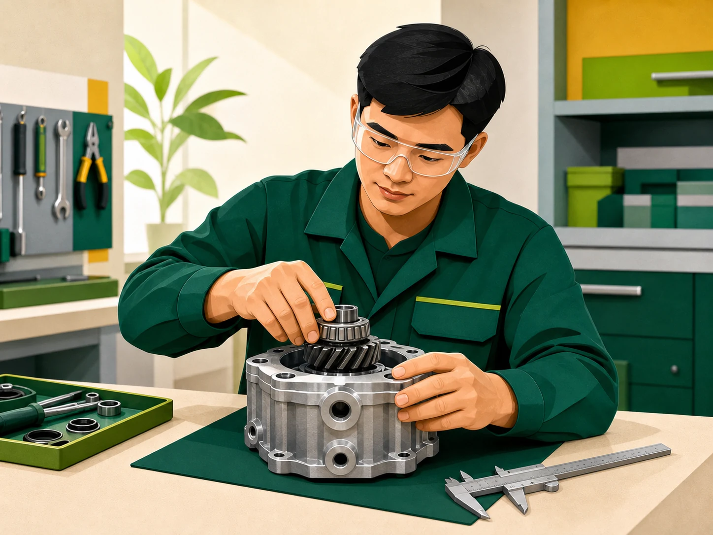 Ứng viên trực tiếp thực hiện thao tác nghề cốt lõi theo đúng trình tự